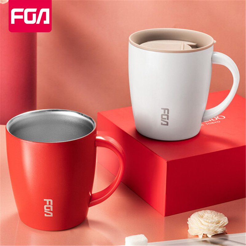 Fuguang fga insulated water cup Female stainless steel mug with lid teacup creative coffee office household cup