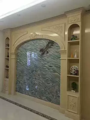 Factory direct sales TV background wall European-style living room all-body granite marble Roman column stone wine cabinet
