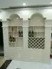 Custom background wall European TV background wall Living room full body granite marble Roman column stone wine cabinet
