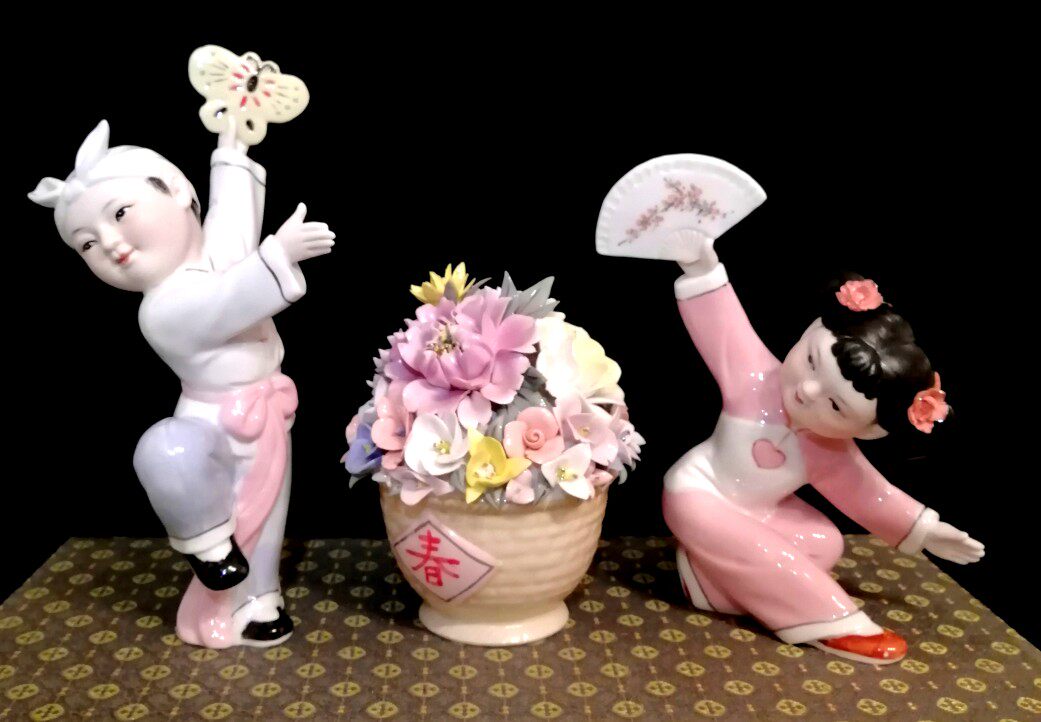 Chaozhou Kiln Old Fengxi Art Porcelain Figure Ornament---- Welcome Spring