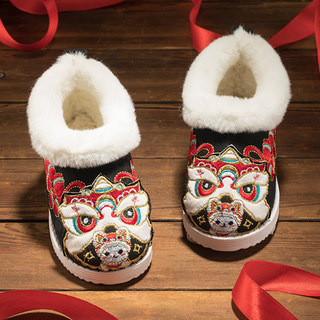 Children's tiger head shoes baby 1 year old cloth shoes boy baby handmade cotton shoes embroidered shoes ancient style hanfu shoes girls