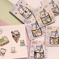 Rice ball hippo monkey turtle cute animal sticker gourmet ice cream burger hand tent photo album decoration small sticker