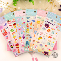 Planet Unicorn Food Sticker Children Cartoon Handbook Decoration Japanese Girl Heart Material Cute Little Sticker