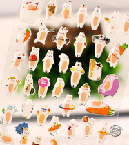 Korean funny sticker rabbit expression children 3D three-dimensional educational toy cartoon mobile phone small decorative stickers