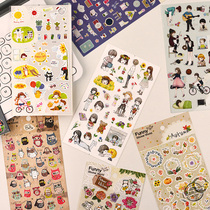 Girl figures everyday owl animal cake sushi flowers Korean funny stickers Handbook photo album stickers