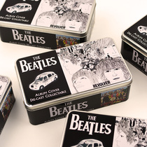 Single Beatles metal iron box desktop storage box stationery gift data cable sticker collection box