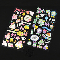Wedding birthday cake sticker girl heart hand account material Japanese little cute children handmade decoration small stickers