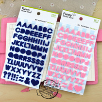 South Korea funny sticker hand account material English letter children three-dimensional cute mask classification decoration stickers