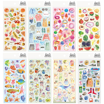 Animal food expression whale cat Japanese account Material Girl Heart Children cartoon cute decorative stickers