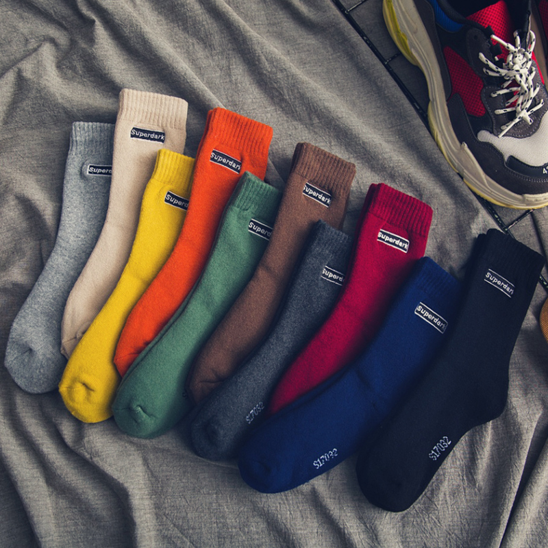 Socks men's tube women thickened warm terry socks Autumn and winter pure cotton towel bottom deodorant sweat absorption winter stockings tide