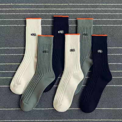 Socks men's stockings cotton autumn Net red ins tide socks sock sock cotton thread deodorant sweat absorption autumn and winter high tube