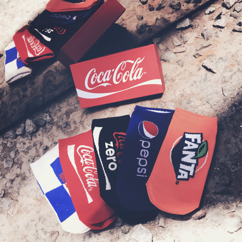 Socks men's socks tide shallow mouth spring and summer tide brand ins Europe and the United States street women pure cotton low waist personality cola invisible socks