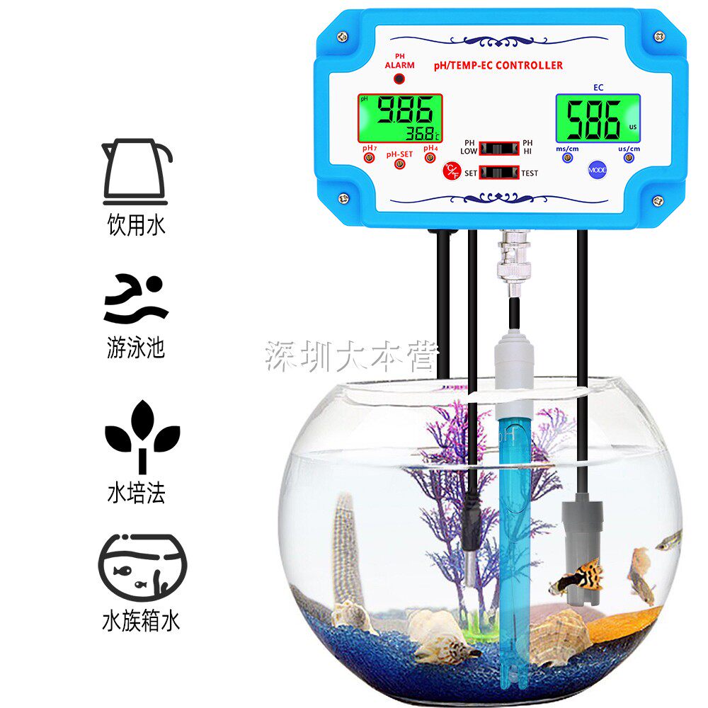 3 in 1 pH EC TEMP Instrument EC-2823 Detector BNC type monitor water quality tester European regulations