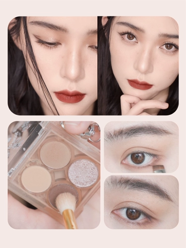 Большой брат Хуа Лилия Четырехлорные тени для век, привод, поли -бобо серия маленькая разбитая земля Цвет Жемчужина Светлы