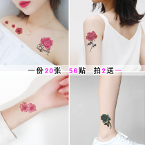 Flower pattern tattoo stickers waterproof female lasting cute girl Korean sexy simulation ins wind net red cover scars