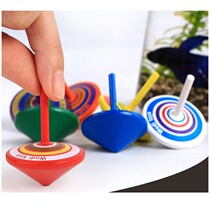 Cartoon top manual rotating gyro kindergarten teaching aids gadgets men and women children traditional wooden toys