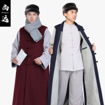 Shang far winter monk served long Gaga blue coat pure double layer plus sumpsuit waistcoat waistcoat waistcoat and waistcoat for long buttons