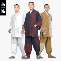 Shangyuan Baekpai Jacket Short Coat Rohan Coat 70% Sleeve Suit Monk Suit of Tang Costume Han Fu splicing Patch Closewear