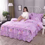 Váy cotton bốn mảnh cotton dày chà nhám 1,8m trải giường chăn quilt 2.0m1,5 m giường