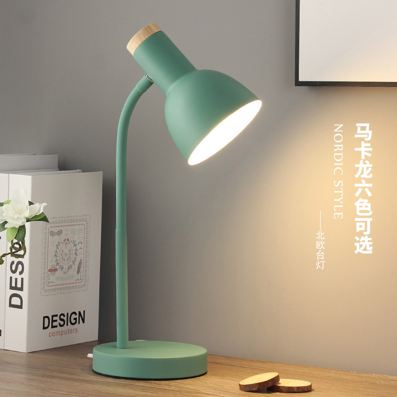 Nordic folding children's small table lamp eye protection desk college student dormitory bedroom ins girl bedside lamp plug-in