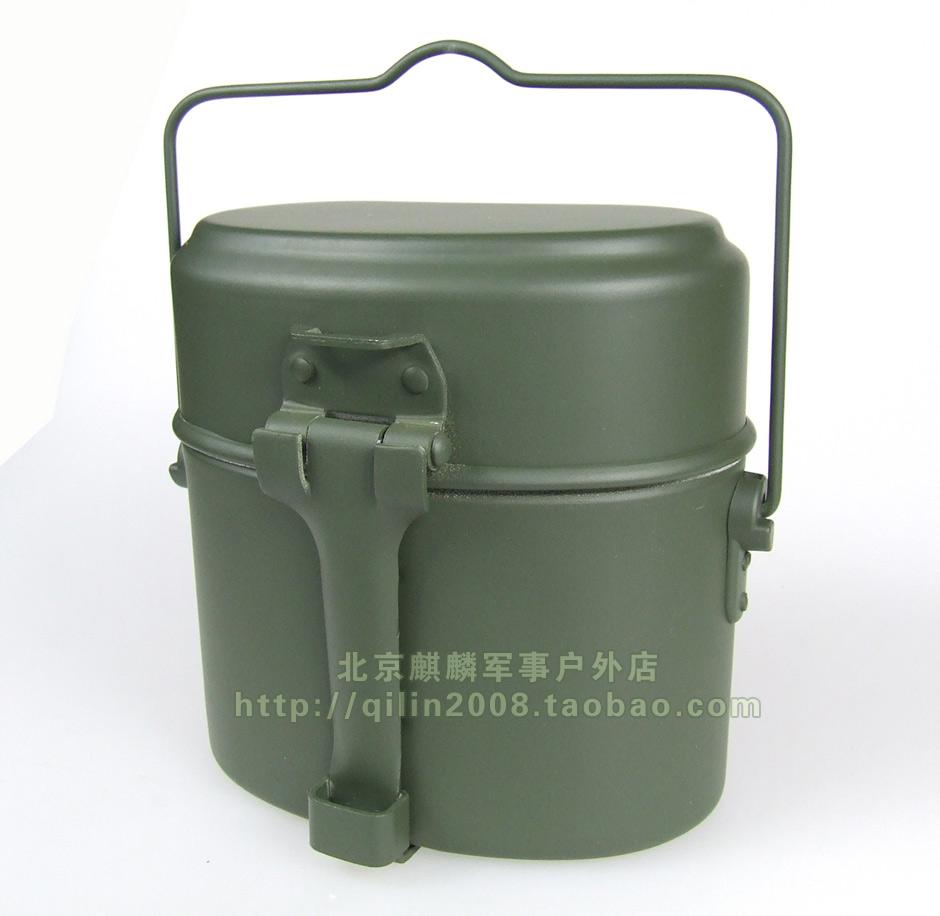 World War II German lunch box pure aluminum lunch box double-layer three-in-one large capacity practical