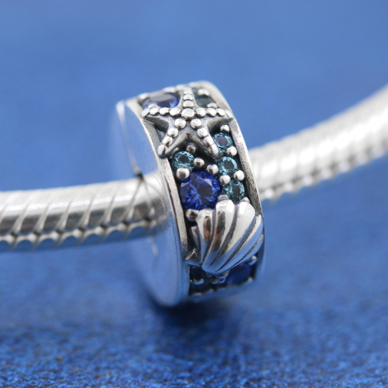 Pandora 925 Silver Tropical Starfish and Shell Charm Clasp Clip 791678C01 Ocean Pandora 925 Silver Tropical Starfish and Shell Charm Clasp Clip 791678C01 Ocean
