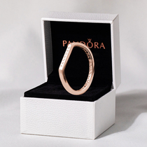 Pandora Pandora official website rose gold logo strip stack wearing ring 189048C00 female gift