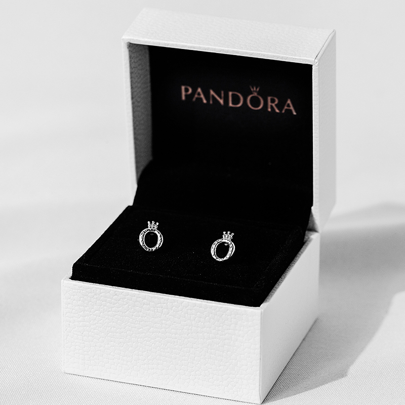 (new product) Pandora ear needle female officer net Pandora shiny crown O 925 silver ear nail female 298295