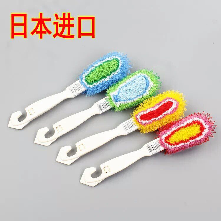 Japan imported shoe cleaning brush Household cleaning double-sided small laundry brush bristle long handle sneakers sneakers do not hurt shoe brush