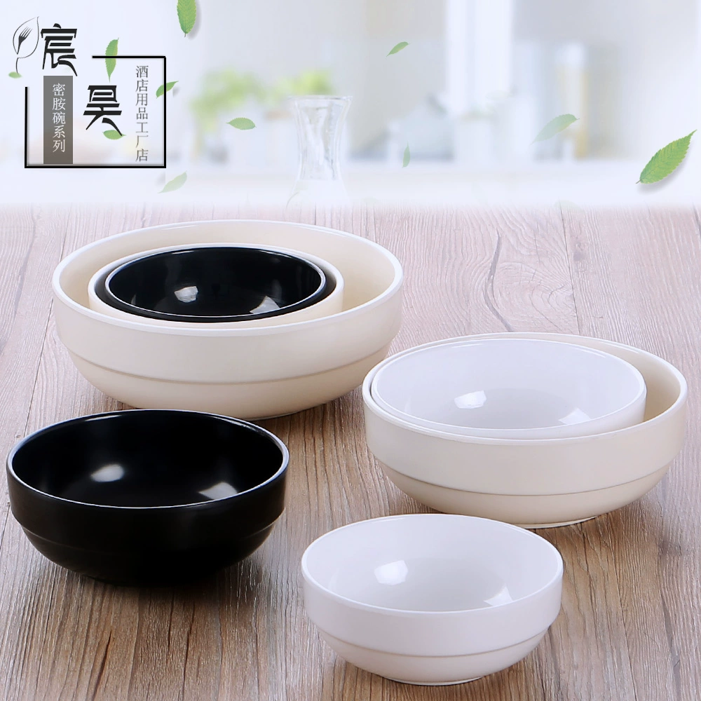 A5 Bộ đồ ăn bằng sứ giả Melamine Tô thẳng Hàn Quốc Tô nhựa Tô mì Tô hủ tiếu Tô hủ tiếu Tô mì Tô mì Cháo mì Tô mì Ramen - Đồ ăn tối