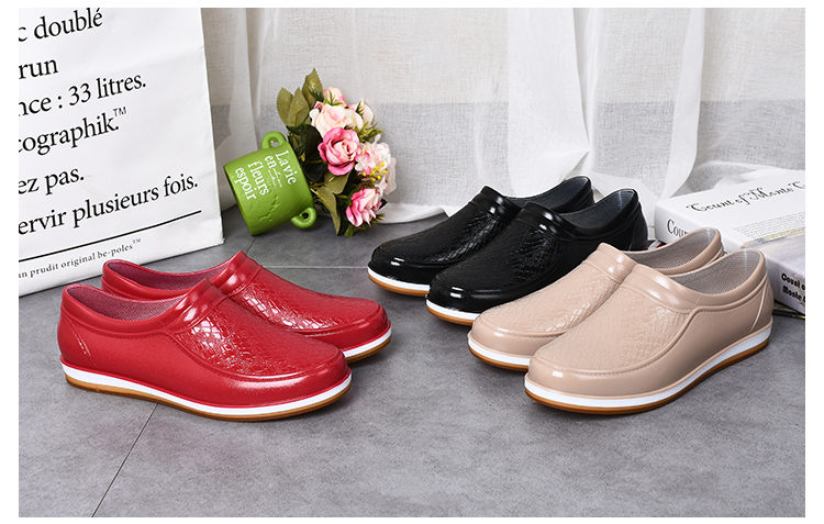 Giày đế thấp giúp giày đi mưa cho nam Giày nam ống ngắn mùa hè Giày đi mưa chống trượt nhà bếp giày không thấm nước rửa xe câu cá ủng cao cổ