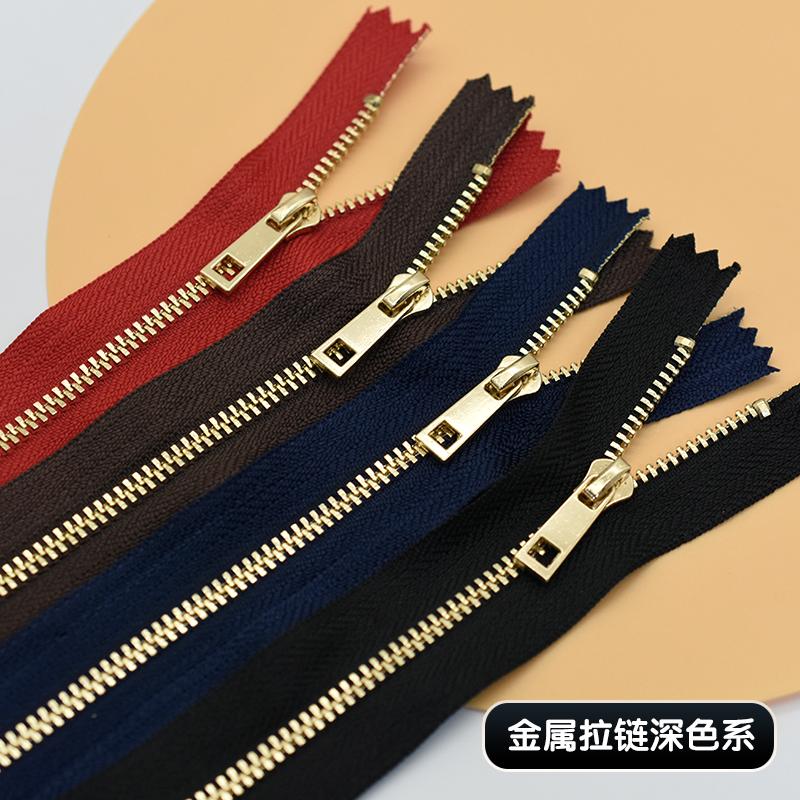 3号Y牙金属拉链闭尾长拉链钛合金衣服门襟口袋包包牛仔裤短拉锁