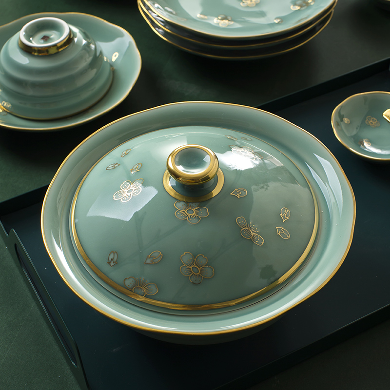 Red xin longquan celadon dishes north European style up phnom penh high - grade dishes web celebrity jingdezhen ceramics tableware suit