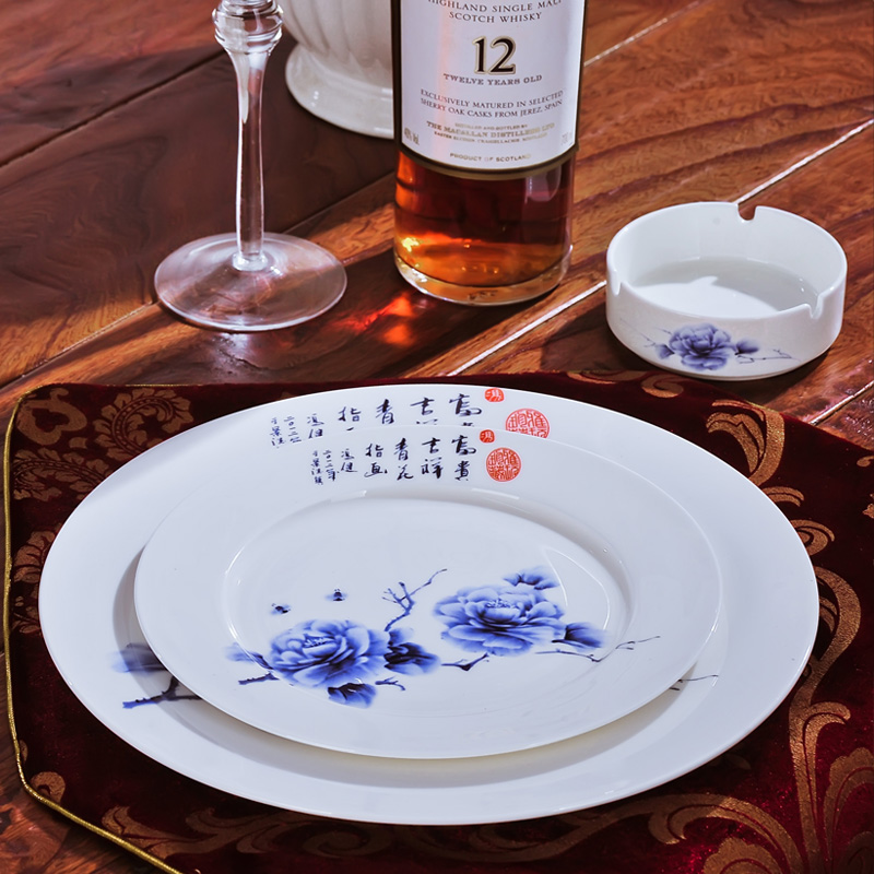 Red xin 56 skull porcelain of jingdezhen ceramic - in glazed porcelain tableware suit Chinese style table fingers peony