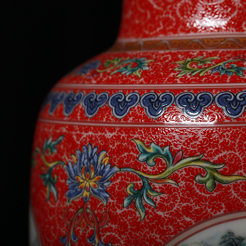 Archaize of jingdezhen ceramic vases, flower implement receptacle furnishing articles live mesa enamel vase Chinese style classical process