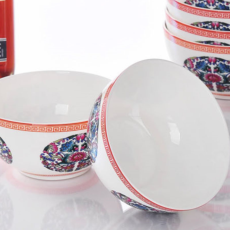 Red xin jingdezhen characteristics tableware bowls bowl ipads small bowl of rice bowls one bowl of flowers colored enamel