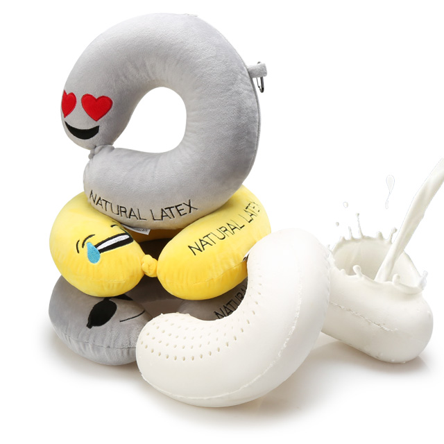 Royal silk Thai latex U-shaped pillow neck pillow travel pillow car pillow nap cute cartoon u-shaped latex pillow