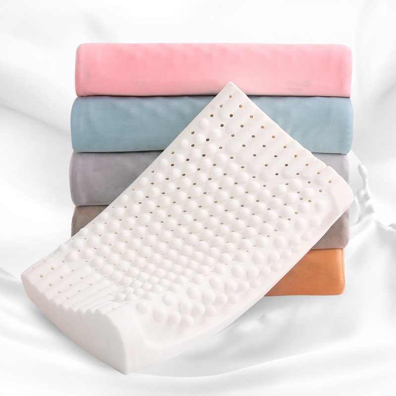 Thailand Latex Pillow Single Cervical Pillow Memory Pillow for Adult Pure Color Pillow for Double Student Bedroom