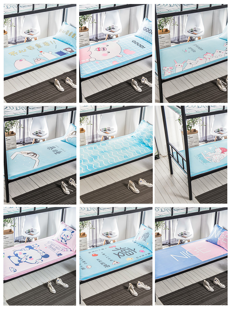 College student dormitory ice silk mat 0 8m0 9m single bedroom summer soft seat 1 2m cartoon mat folding