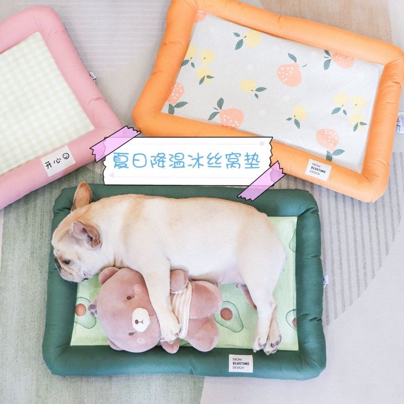 Fou Dog Kennel Summer Ice Silk Cool Nest Dog Summer Mat Fatfight Teddy Biumo Bear Kirky Cool Mat Sleeping Mat
