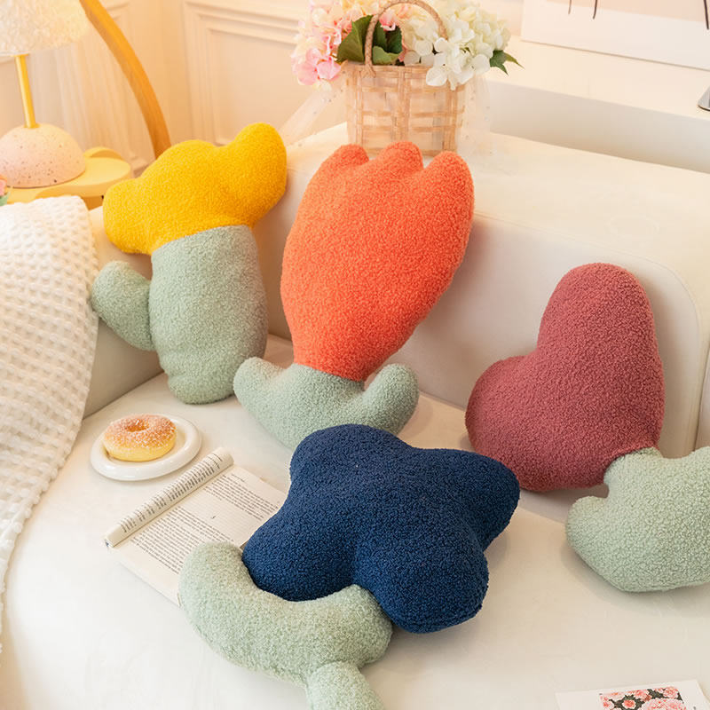 Nordic Ins Tulip Flowers Sofa Hug Pillow Cartoon Headboard With Pillow Bedroom Floating Window Tatami Plush Cushions