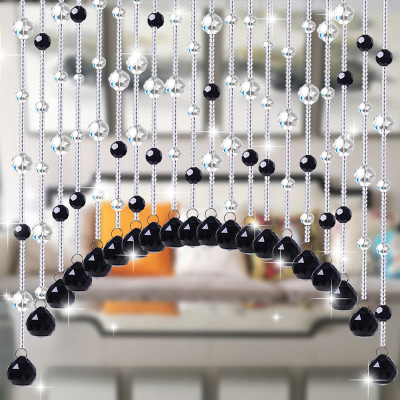Door Curtain Bead Curtain Crystal Partition Living Room Aisle New Chinese Style Dressing Room Genguan Semi-Curtain Crystal Curtain New Home