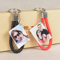 Diy car key chain custom photo double-sided custom key chain Korea cute female men acrylic baby