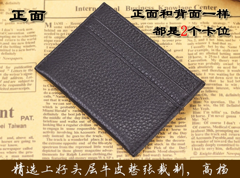 Meyth Men Mini Slim Leather Chủ thẻ Thẻ tín dụng dành cho nữ Lớp da đầu tiên