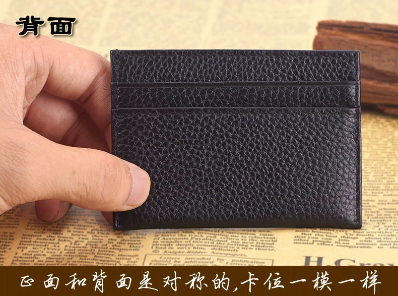 Meyth Men Mini Slim Leather Chủ thẻ Thẻ tín dụng dành cho nữ Lớp da đầu tiên