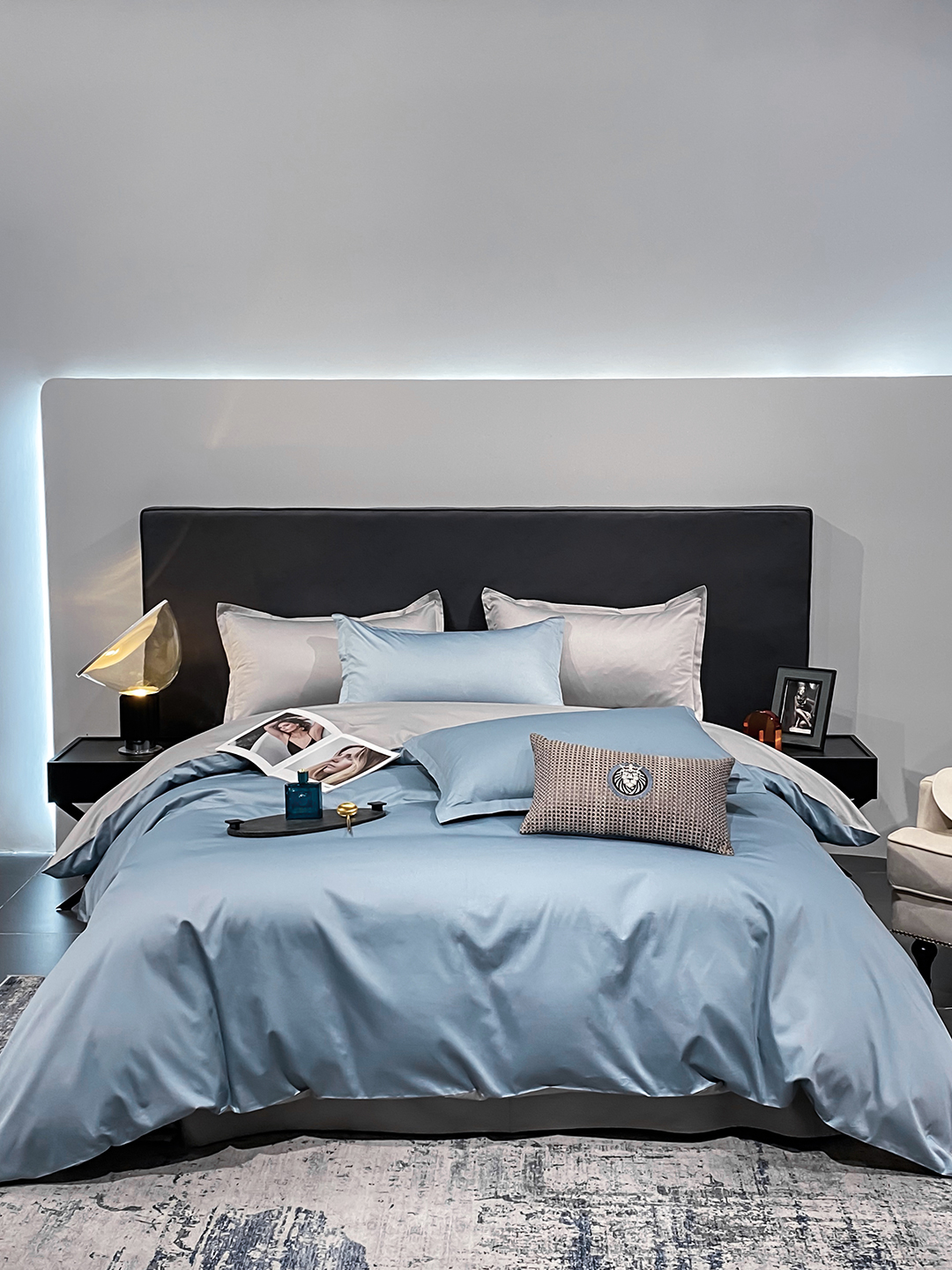 Monet 100 all cotton pure color double piece four set suite