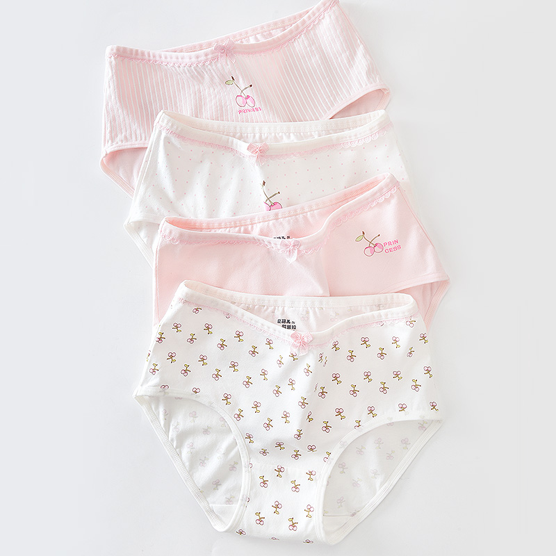 Teenage girl underwear middle child middle-waist girl girl pure cotton junior girl safety pants girl pants