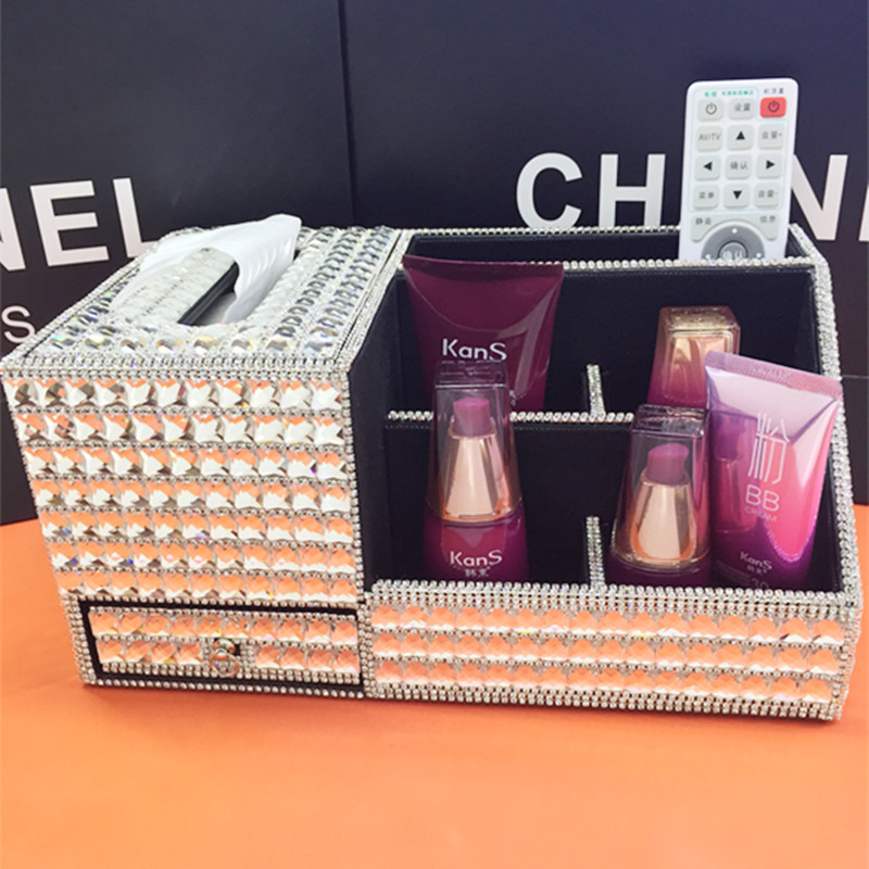 Insert Drilling Business Leather Pen Holder Creativity Fashion Office Supplies Multifunction Desktop Stationery Containing Box Tissue Box