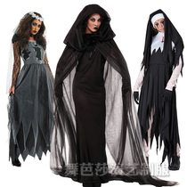 Halloween costume horror Ghost Bride cos suit ghost witch costume witch costume witch costume zombie suit corpse nuns costume
