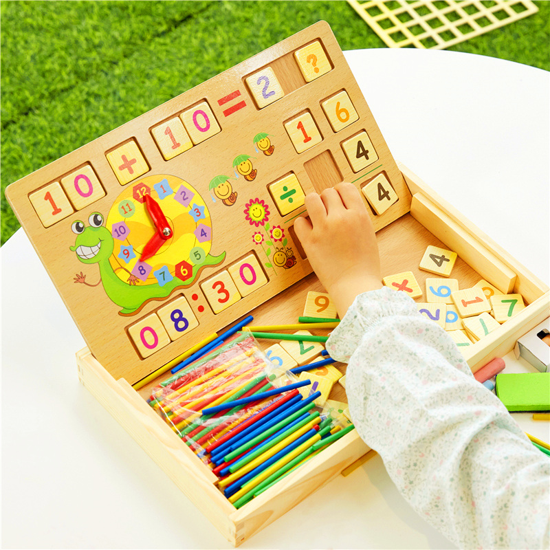 Counting stick small stick Kindergarten children learn mathematics teaching aids Counting stick teaching aids box Primary school first grade educational toys
